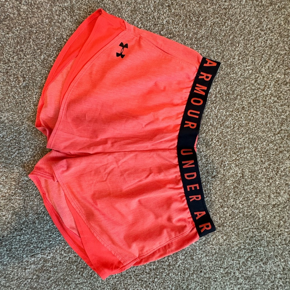 Under Armour Pink Athletic Shorts with Elastic Waistband
